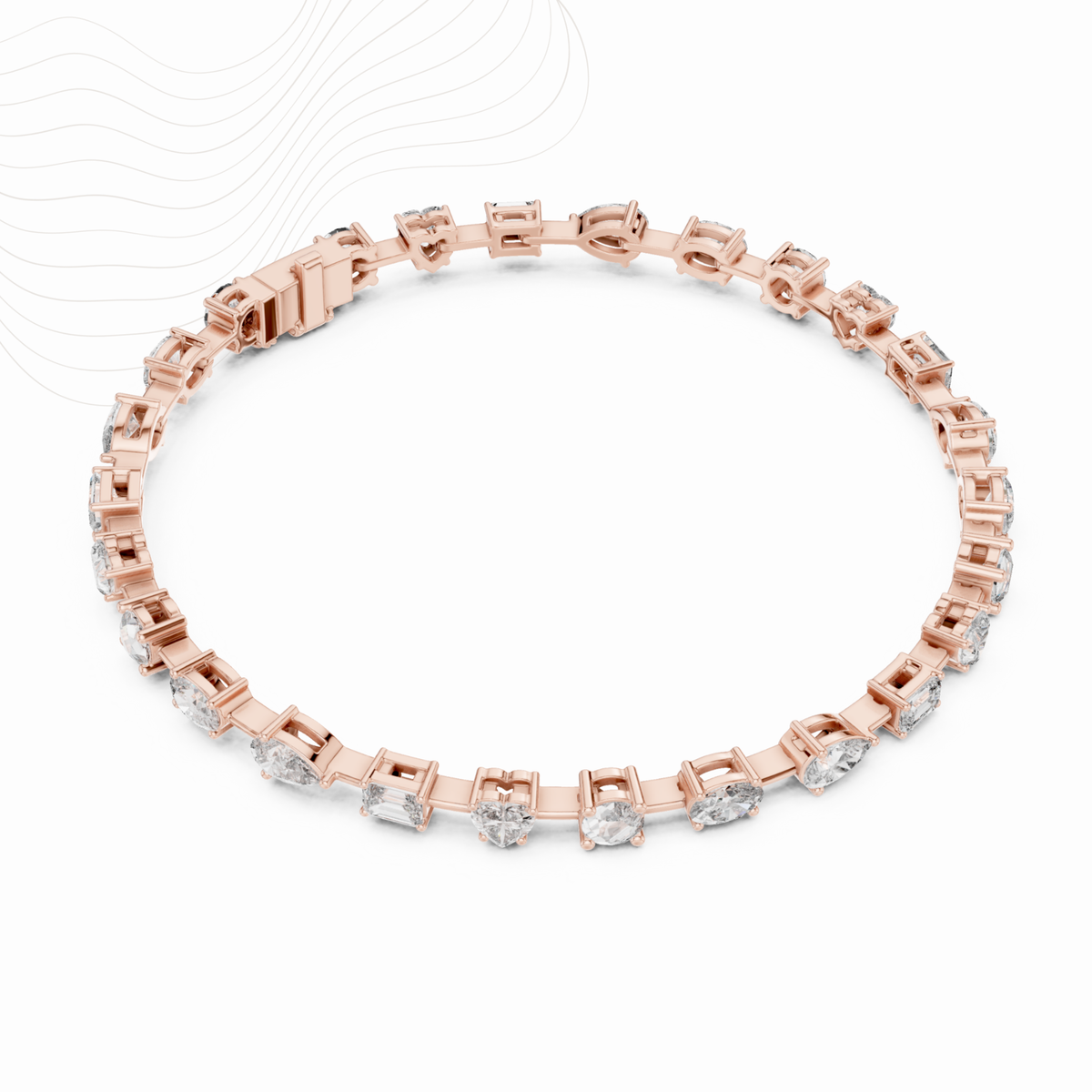 Five shape lab diamond tennis bracelet
