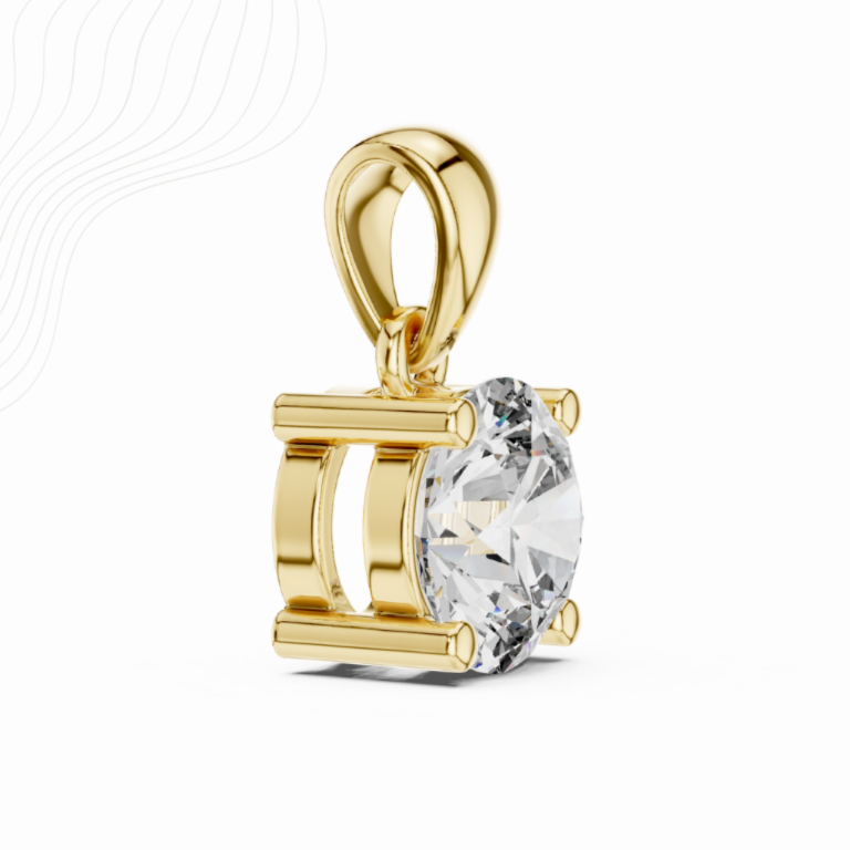 1 carat round lab diamond solitaire pendant