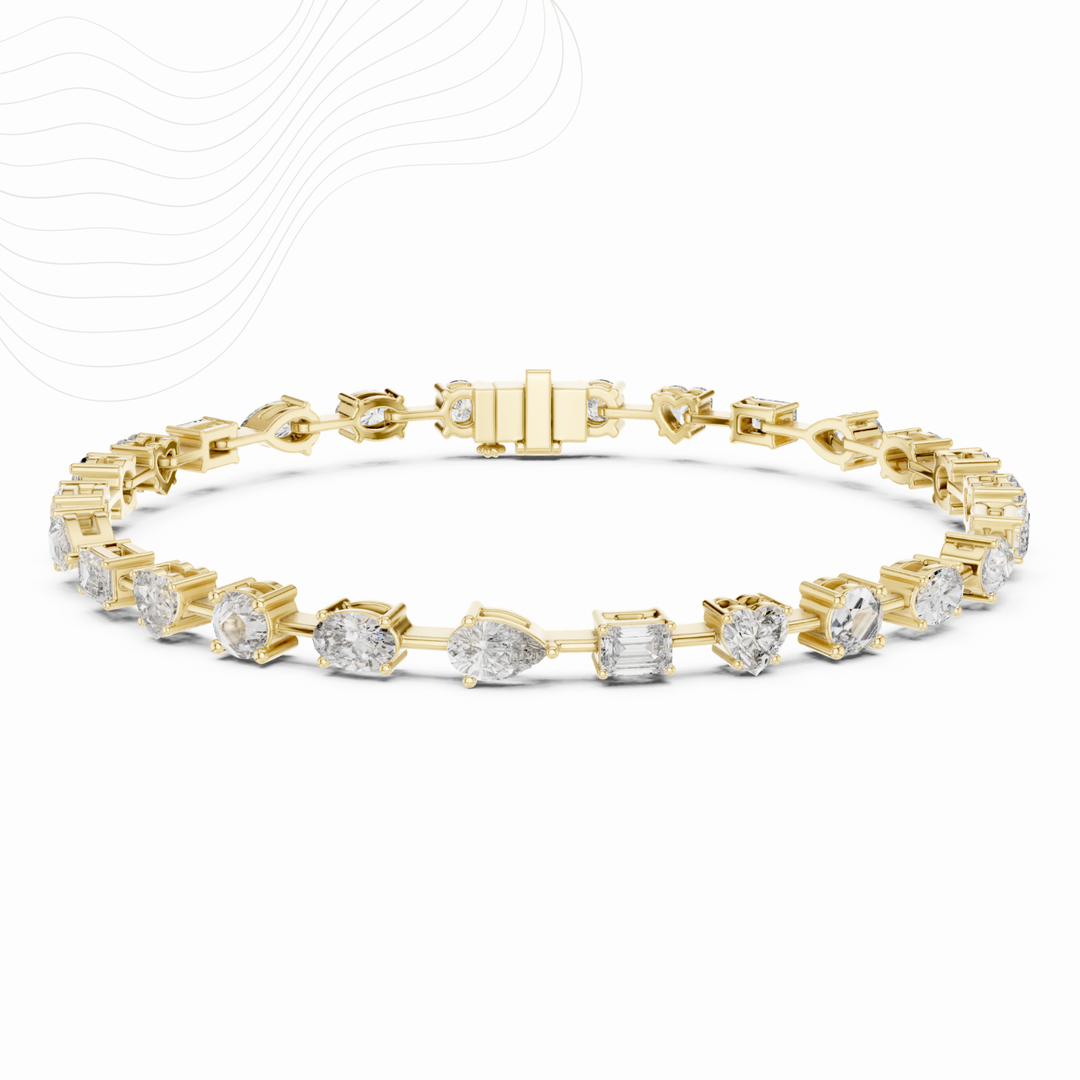 Five-Shape Lab Diamond Tennis Bracelet