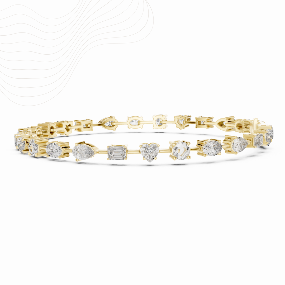 Five-Shape Lab Diamond Tennis Bracelet