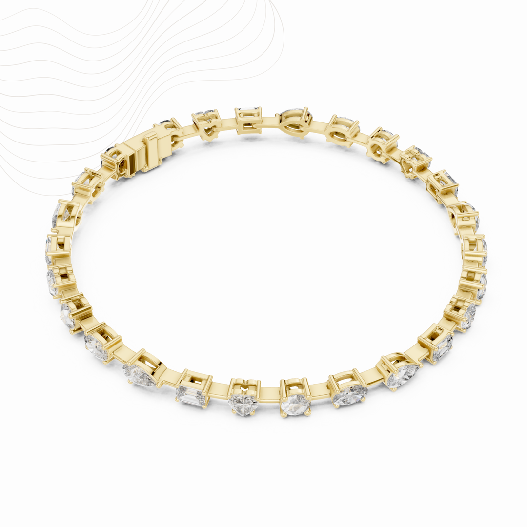 Five-Shape Lab Diamond Tennis Bracelet