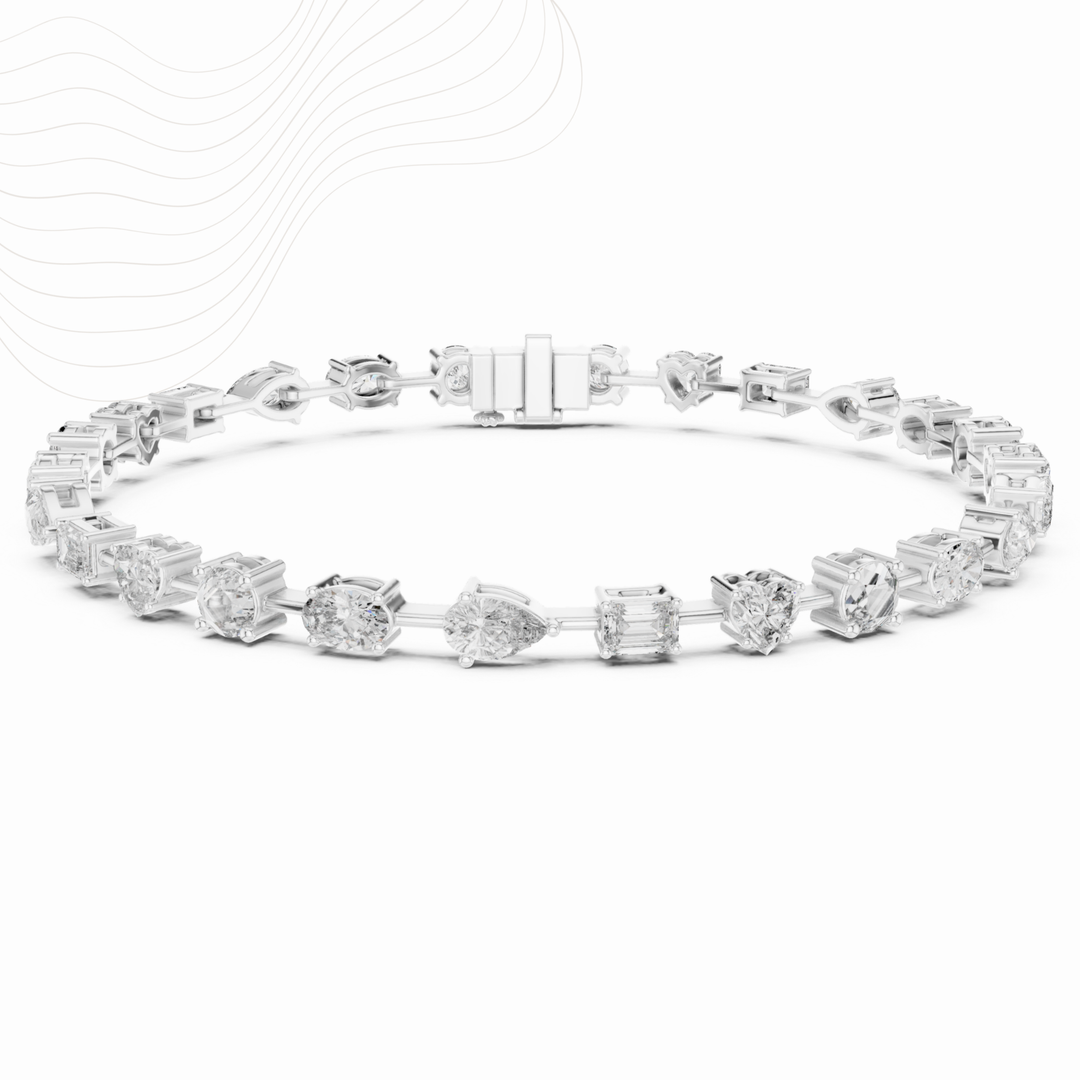 Five-Shape Lab Diamond Tennis Bracelet