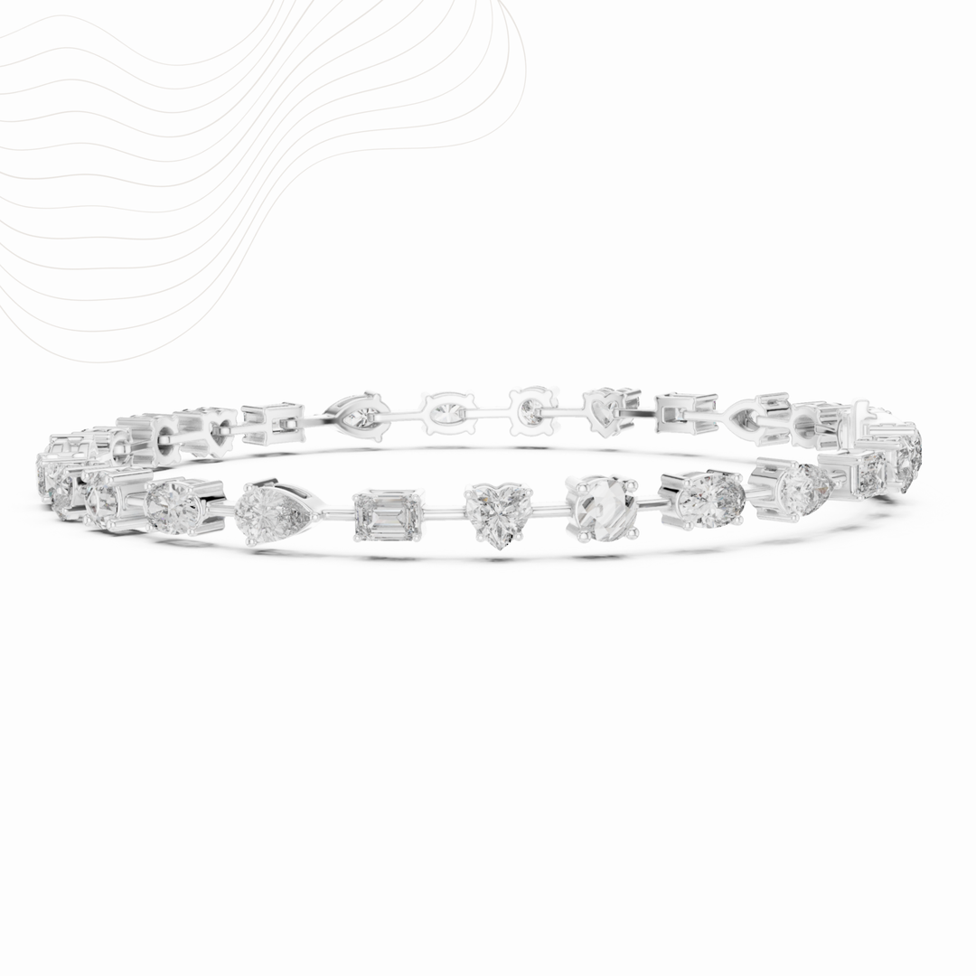 Five-Shape Lab Diamond Tennis Bracelet
