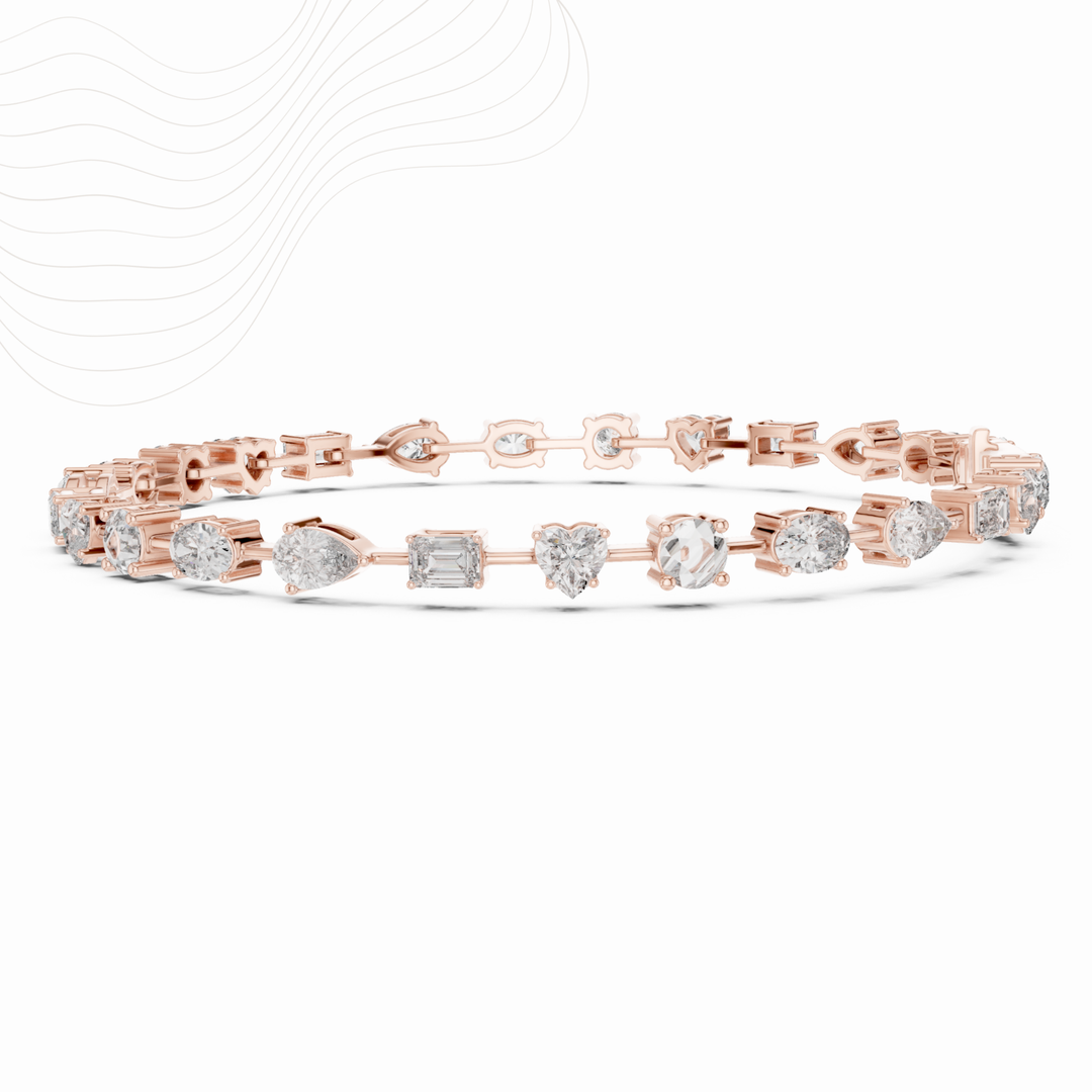 Five-Shape Lab Diamond Tennis Bracelet