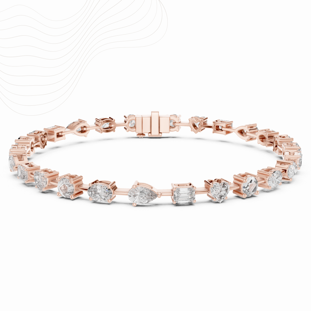 Five-Shape Lab Diamond Tennis Bracelet