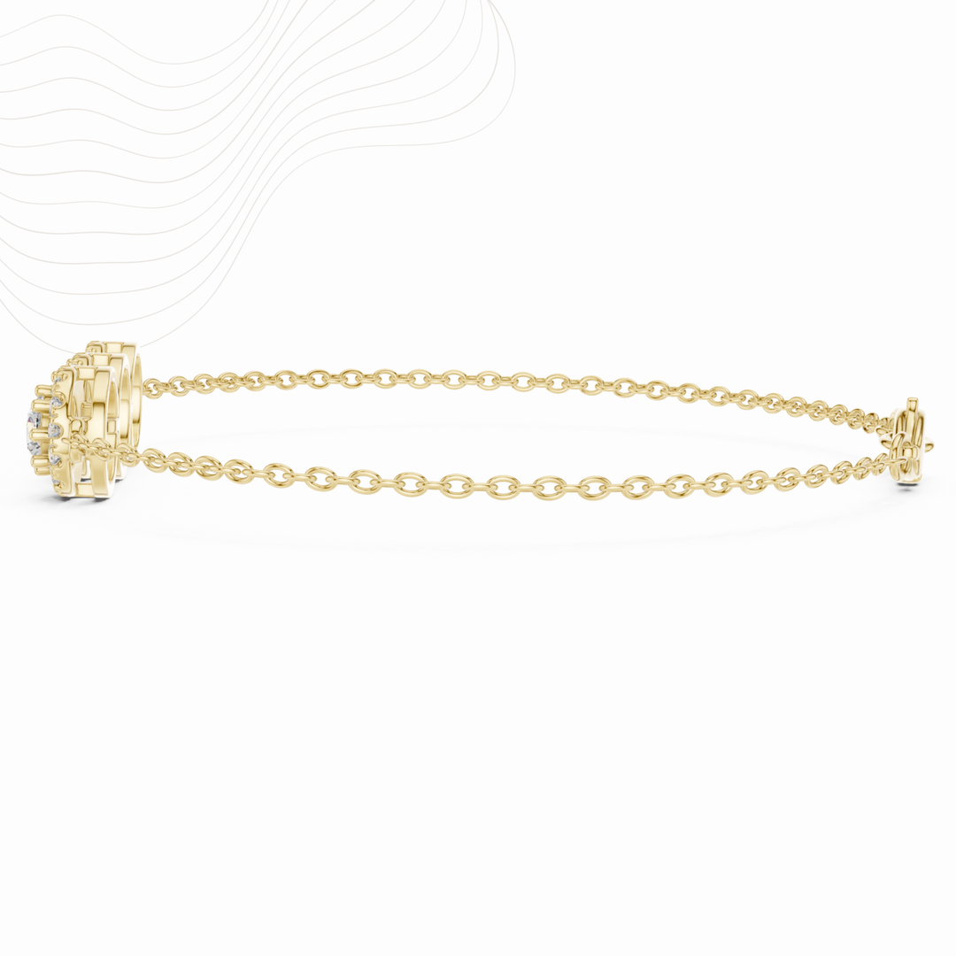 Lumière Trio Halo 1.29ct Lab Diamond Chain Bracelet