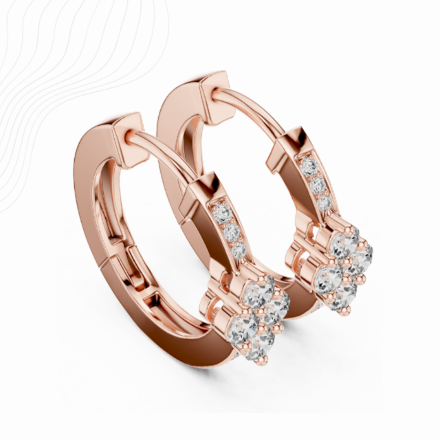 0.40 Carat Collet Setting Cluster Lab Diamond Earrings