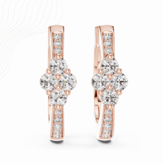 0.40 Carat Collet Setting Cluster Lab Diamond Earrings
