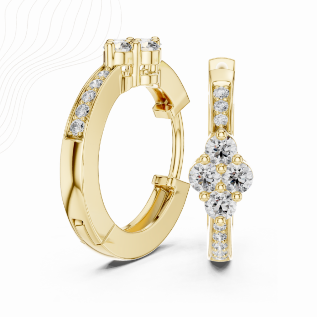 0.40 Carat Collet Setting Cluster Lab Diamond Earrings