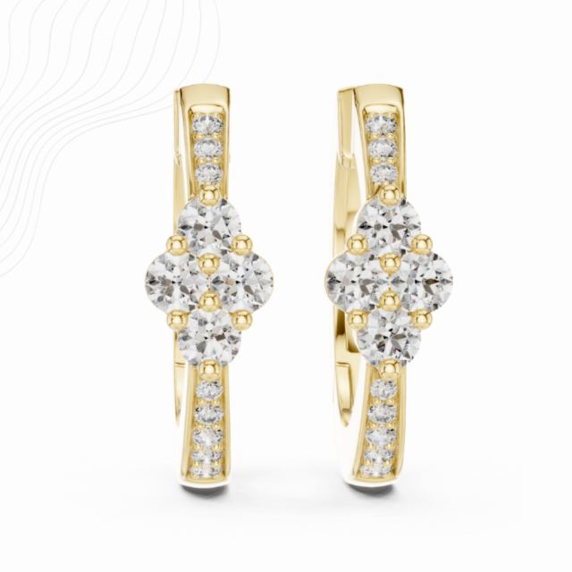 0.40 Carat Collet Setting Cluster Lab Diamond Earrings