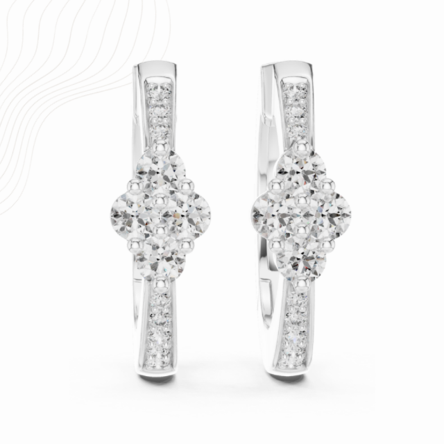 0.40 Carat Collet Setting Cluster Lab Diamond Earrings