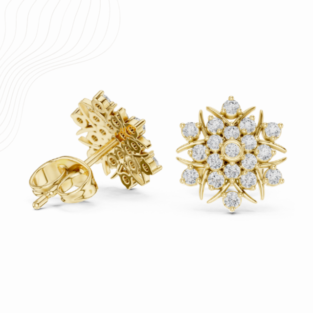 0.45 Carat Collet–Bezel Set Lab Diamond Earrings