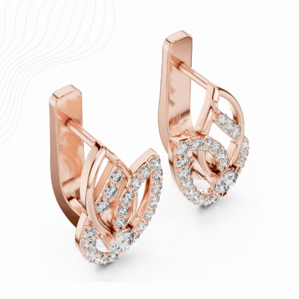 Luna Leaf 0.60ct Diamond Earrings – Prong & Collet Setting
