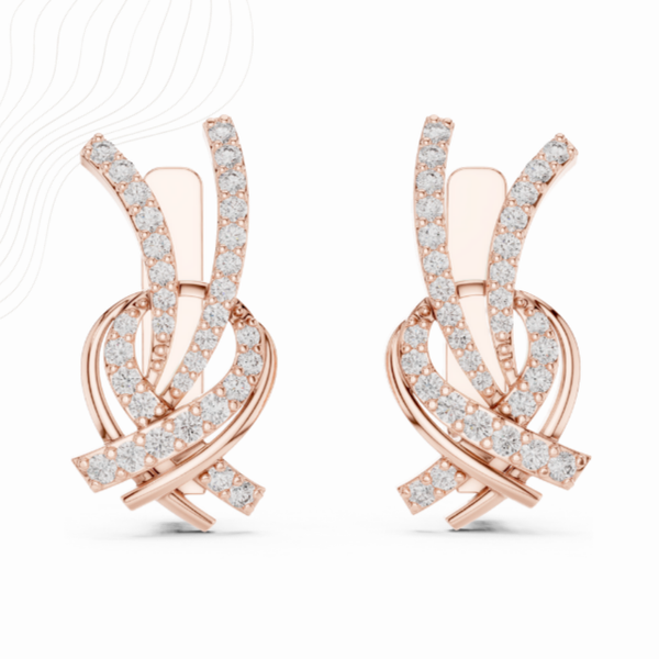 RibbonFlow 0.55ct Prong Lab Diamond Earrings