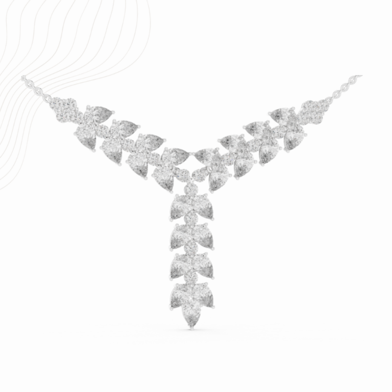 PearCascade 14.1ct Lab Diamond Necklace