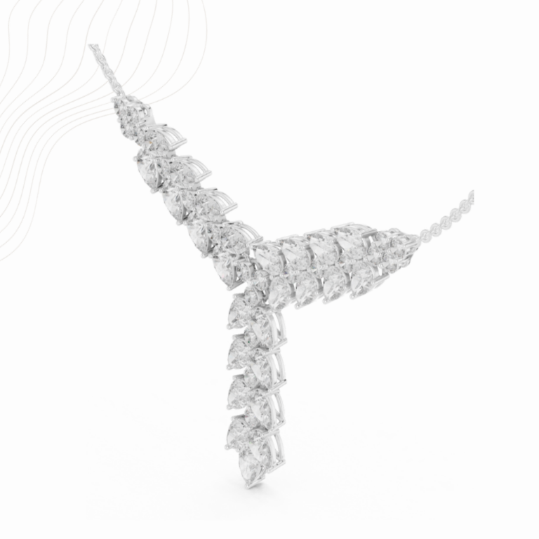 PearCascade 14.1ct Lab Diamond Necklace
