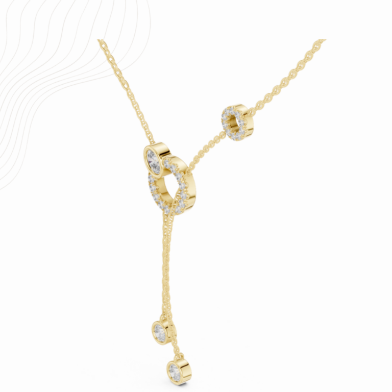 0.50 Carat Oval + Round Lab Diamond Bezel Pendant