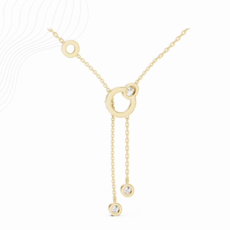 0.50 Carat Oval + Round Lab Diamond Bezel Pendant