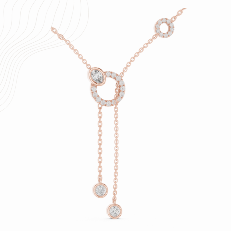 0.50 Carat Oval + Round Lab Diamond Bezel Pendant