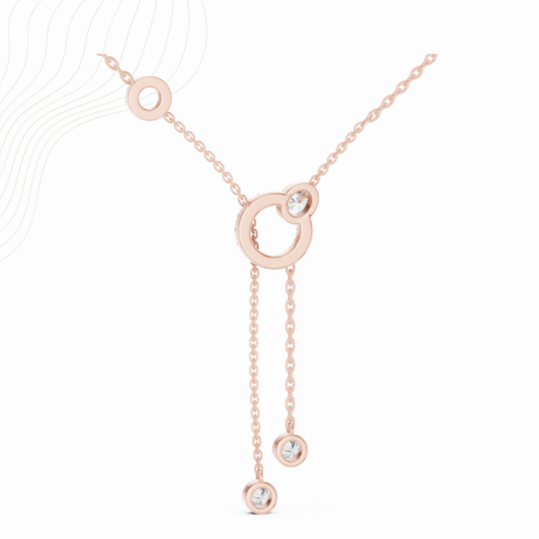 0.50 Carat Oval + Round Lab Diamond Bezel Pendant