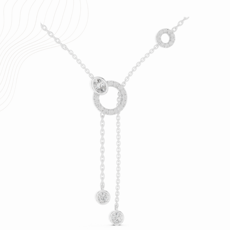 0.50 Carat Oval + Round Lab Diamond Bezel Pendant