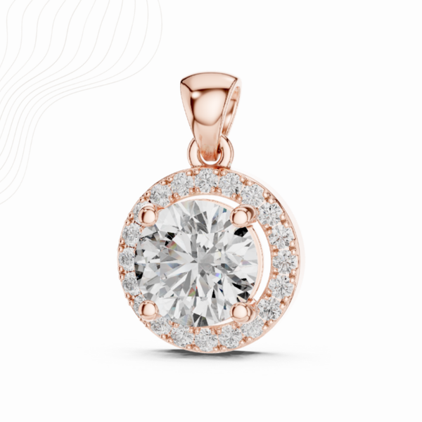 1.2 Carat Round Lab Diamond Halo Pendant