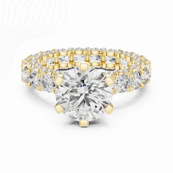 5.10ct Cathedral Prong Lab Diamond Ring
