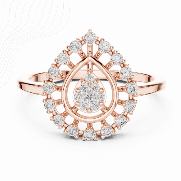 Teardrop Halo 0.30ct Prong Lab Diamond Ring