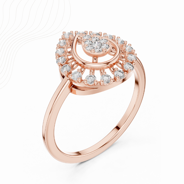 Teardrop Halo 0.30ct Prong Lab Diamond Ring