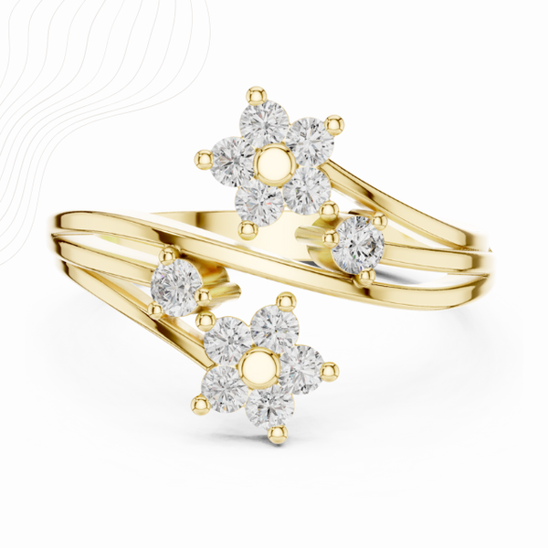 0.40 Carat Collet Setting Cluster Lab Diamond Ring