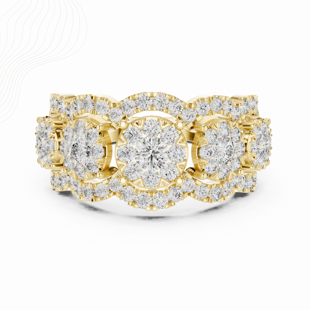 Royal Trinity 3-Stone Prong Setting Ring