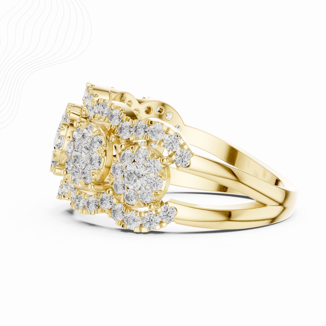 Royal Trinity 3-Stone Prong Setting Ring