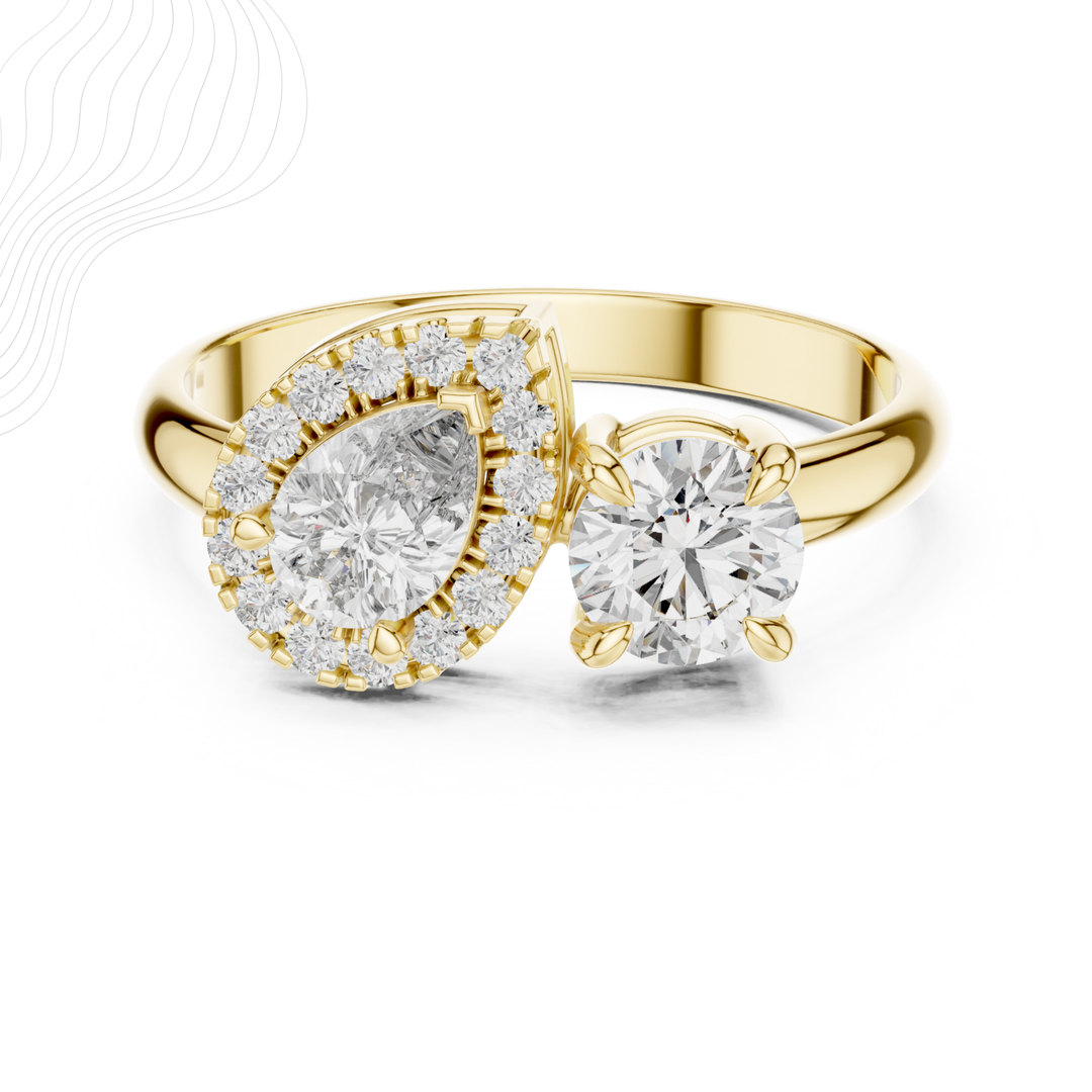 The Élan Duet Halo Ring – 1.15 CT