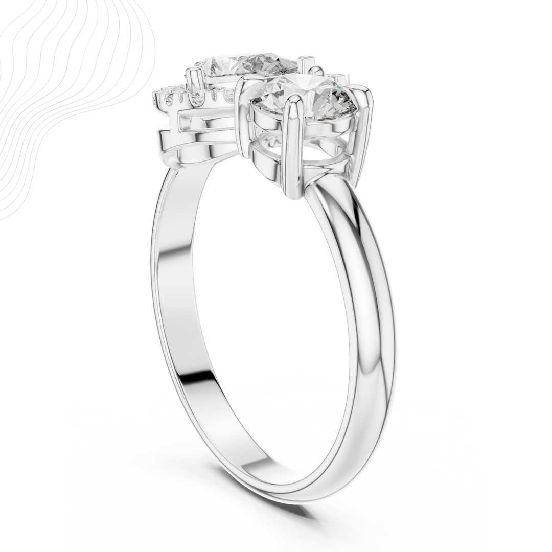 The Élan Duet Halo Ring – 1.15 CT