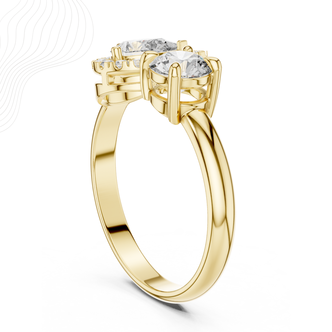 The Élan Duet Halo Ring – 1.15 CT