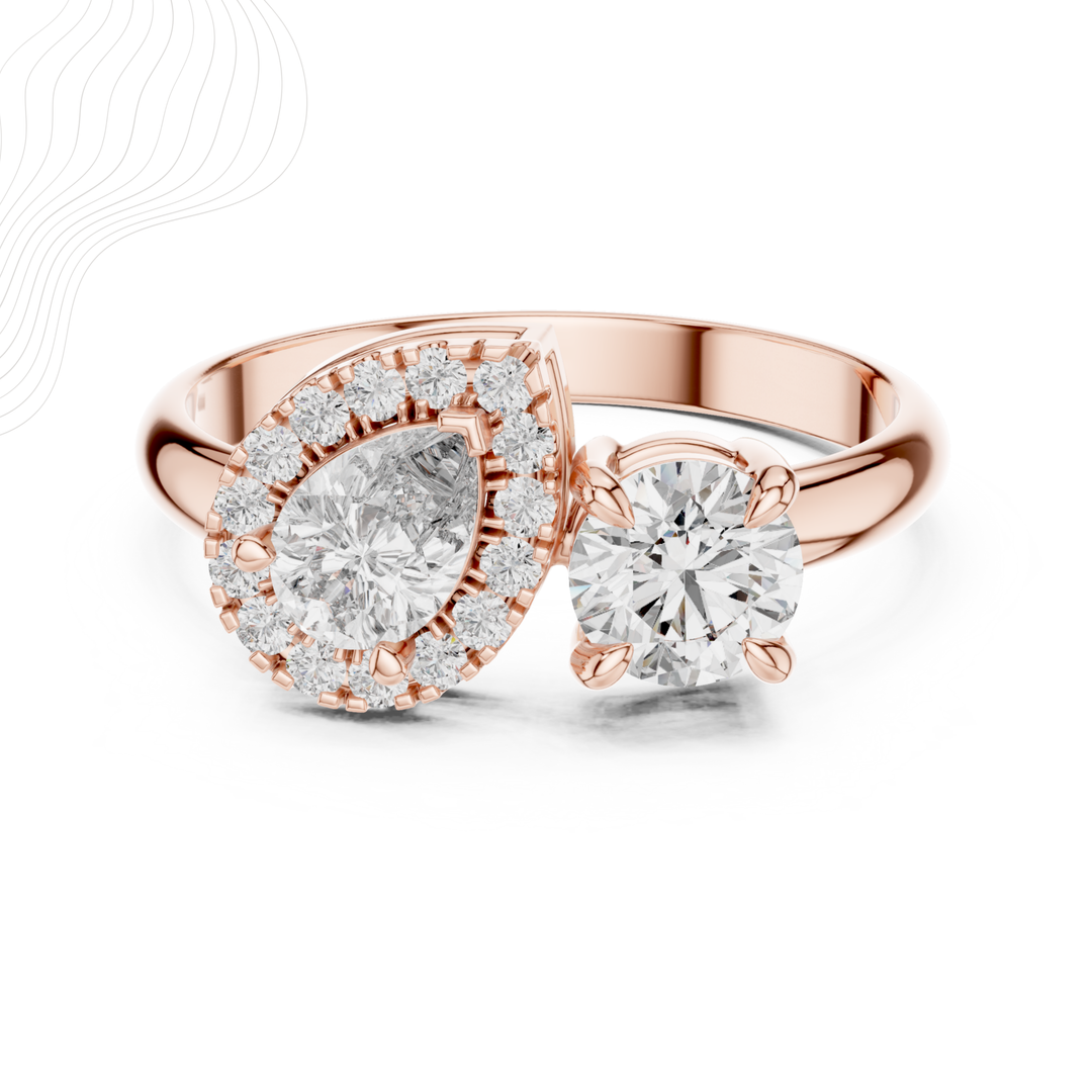 The Élan Duet Halo Ring – 1.15 CT