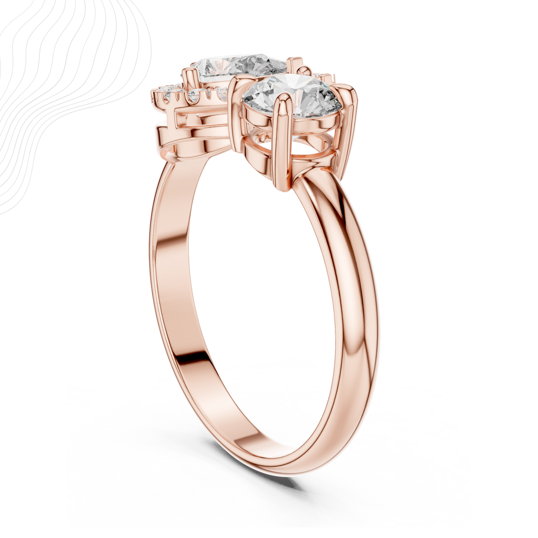 The Élan Duet Halo Ring – 1.15 CT