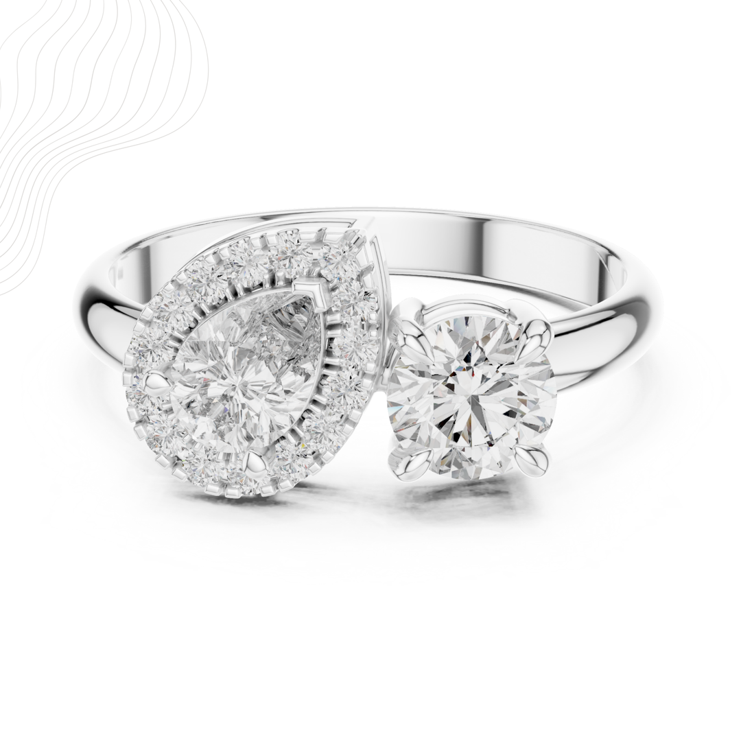 The Élan Duet Halo Ring – 1.15 CT