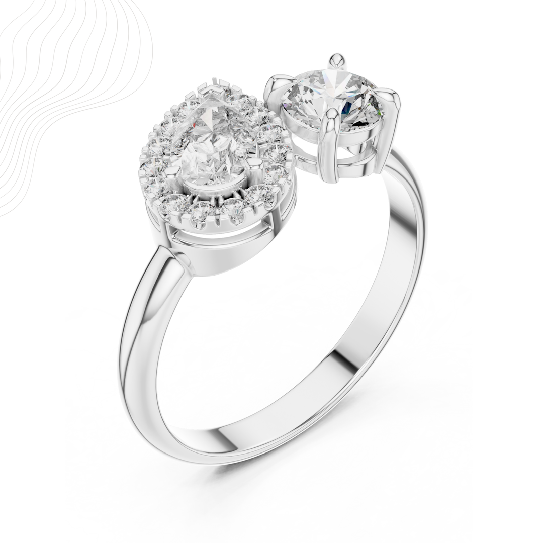 The Élan Duet Halo Ring – 1.15 CT